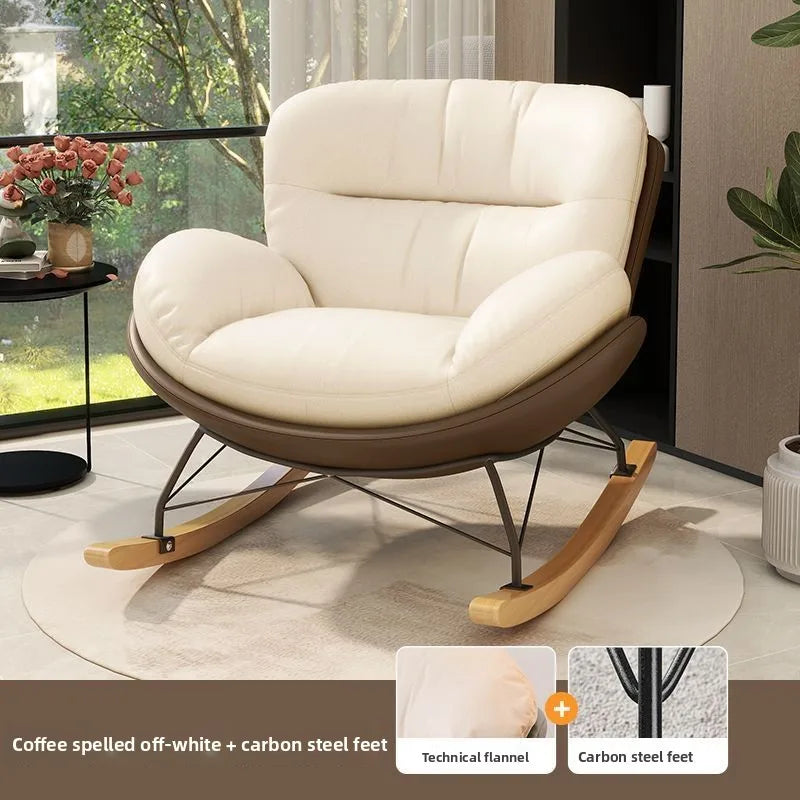 Scandinavian-inspired Nordic Style Eggshell Rocking Chair