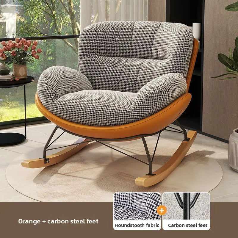 Scandinavian-inspired Nordic Style Eggshell Rocking Chair