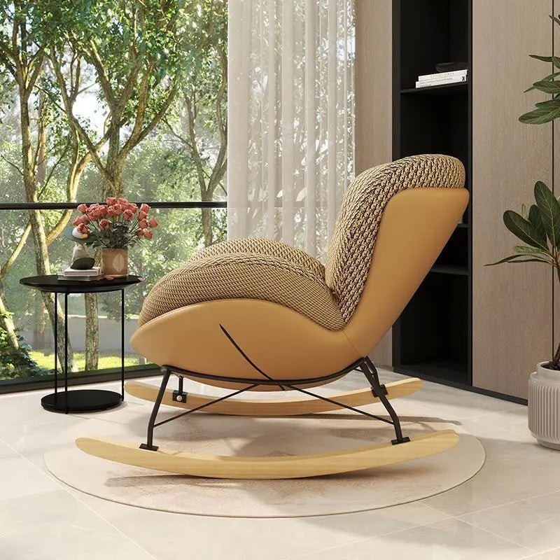 Scandinavian-inspired Nordic Style Eggshell Rocking Chair