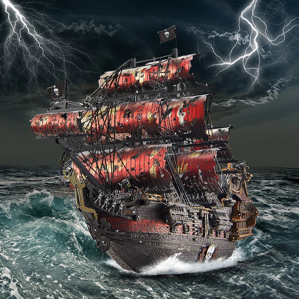 Pirates of the Caribbean - Queen Anne’s Revenge Stainless Steel Pirate Ship Puzzle – 3D Model Kit for Adults