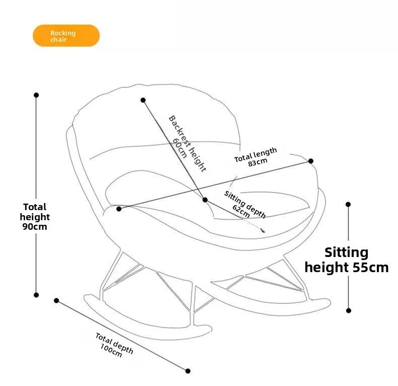 Scandinavian-inspired Nordic Style Eggshell Rocking Chair