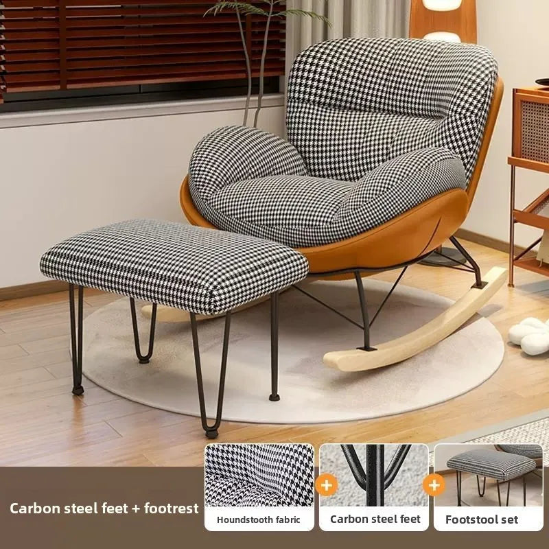 Scandinavian-inspired Nordic Style Eggshell Rocking Chair