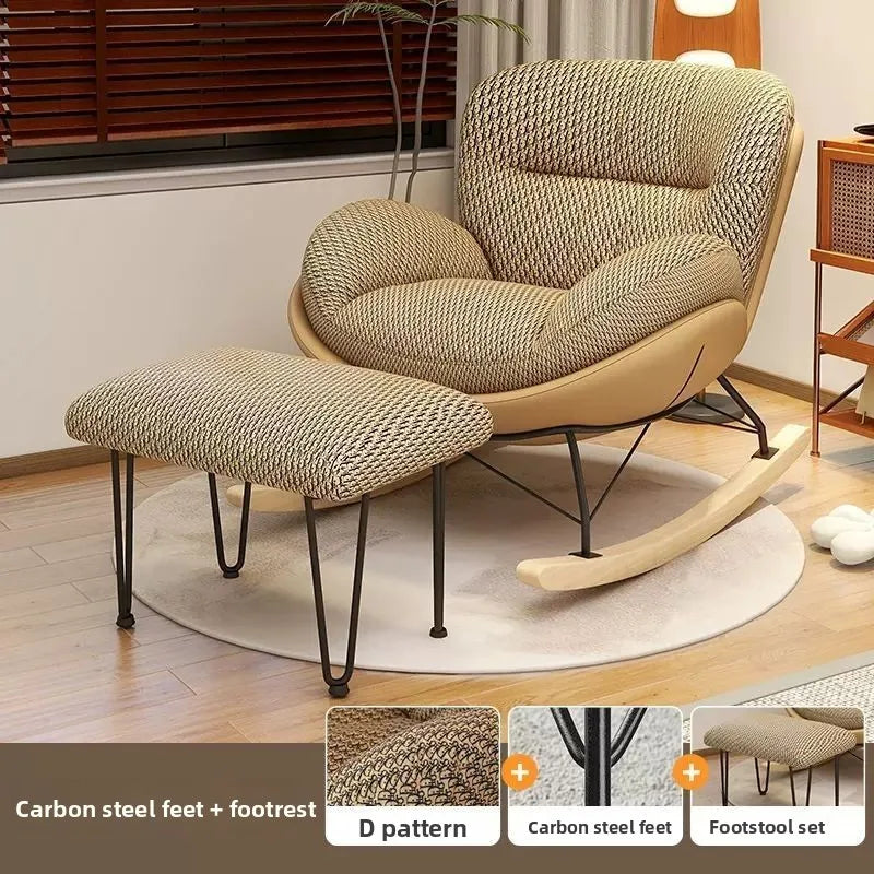 Scandinavian-inspired Nordic Style Eggshell Rocking Chair