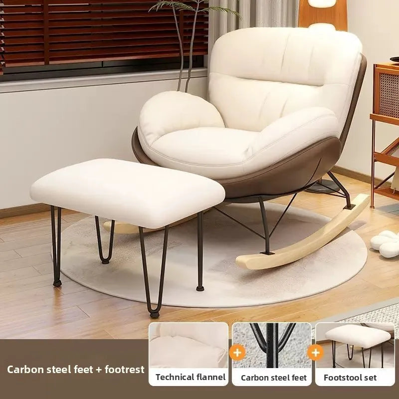 Scandinavian-inspired Nordic Style Eggshell Rocking Chair