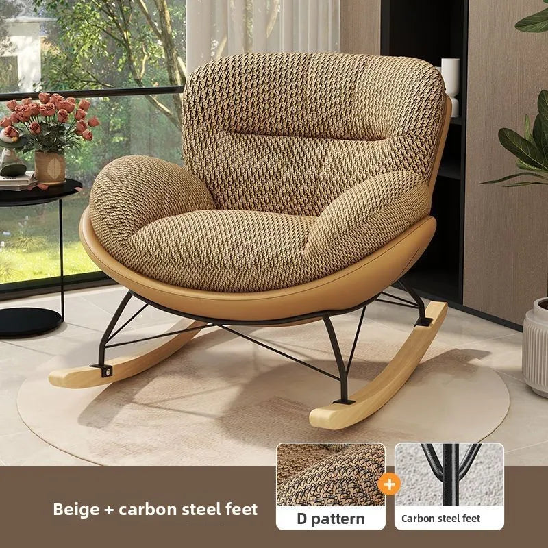 Scandinavian-inspired Nordic Style Eggshell Rocking Chair