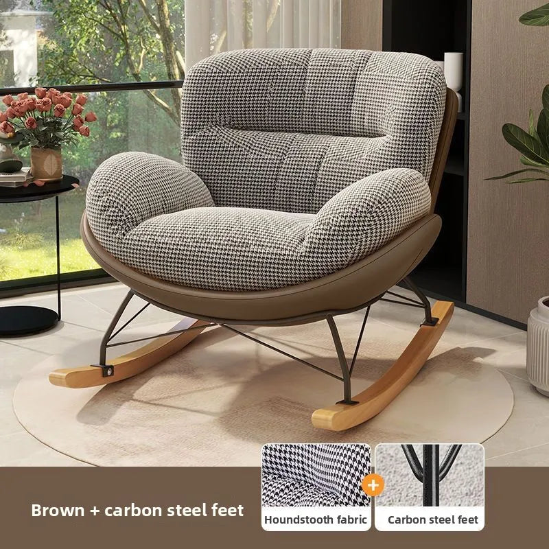 Scandinavian-inspired Nordic Style Eggshell Rocking Chair