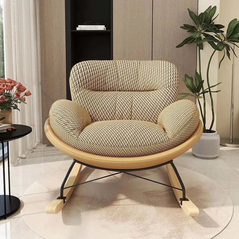 Scandinavian-inspired Nordic Style Eggshell Rocking Chair