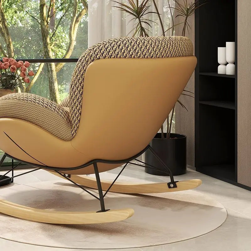 Scandinavian-inspired Nordic Style Eggshell Rocking Chair