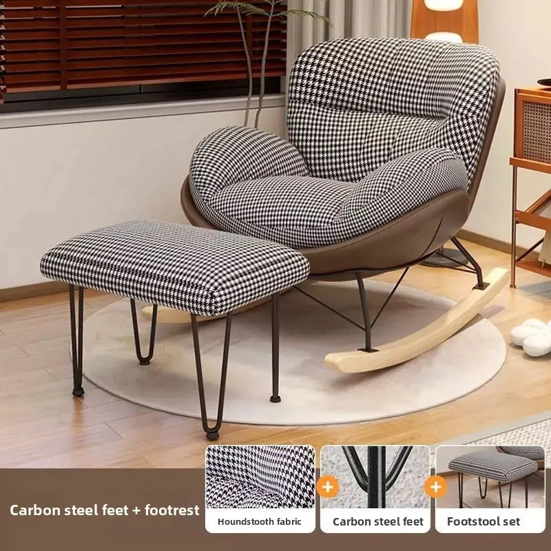Scandinavian-inspired Nordic Style Eggshell Rocking Chair