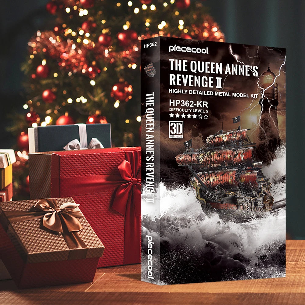 Pirates of the Caribbean - Queen Anne’s Revenge Stainless Steel Pirate Ship Puzzle – 3D Model Kit for Adults