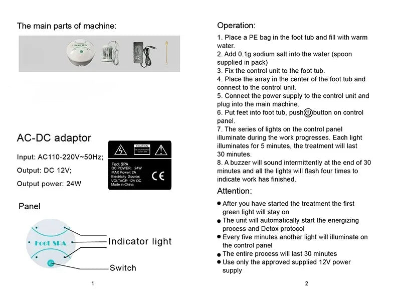 Ionic Foot Detox Spa Machine Mini Aqua Massage Footbath Spa Massager for Foot Therapy And Detoxification