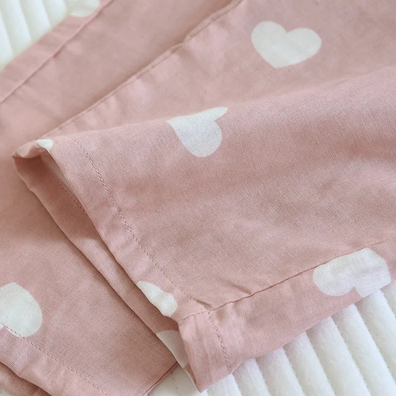 2026 New Spring and Autumn Pajama Set Women's 100% Cotton Long Sleeve Pants Two Piece Love Lovely Sweet Home Furnishing Set